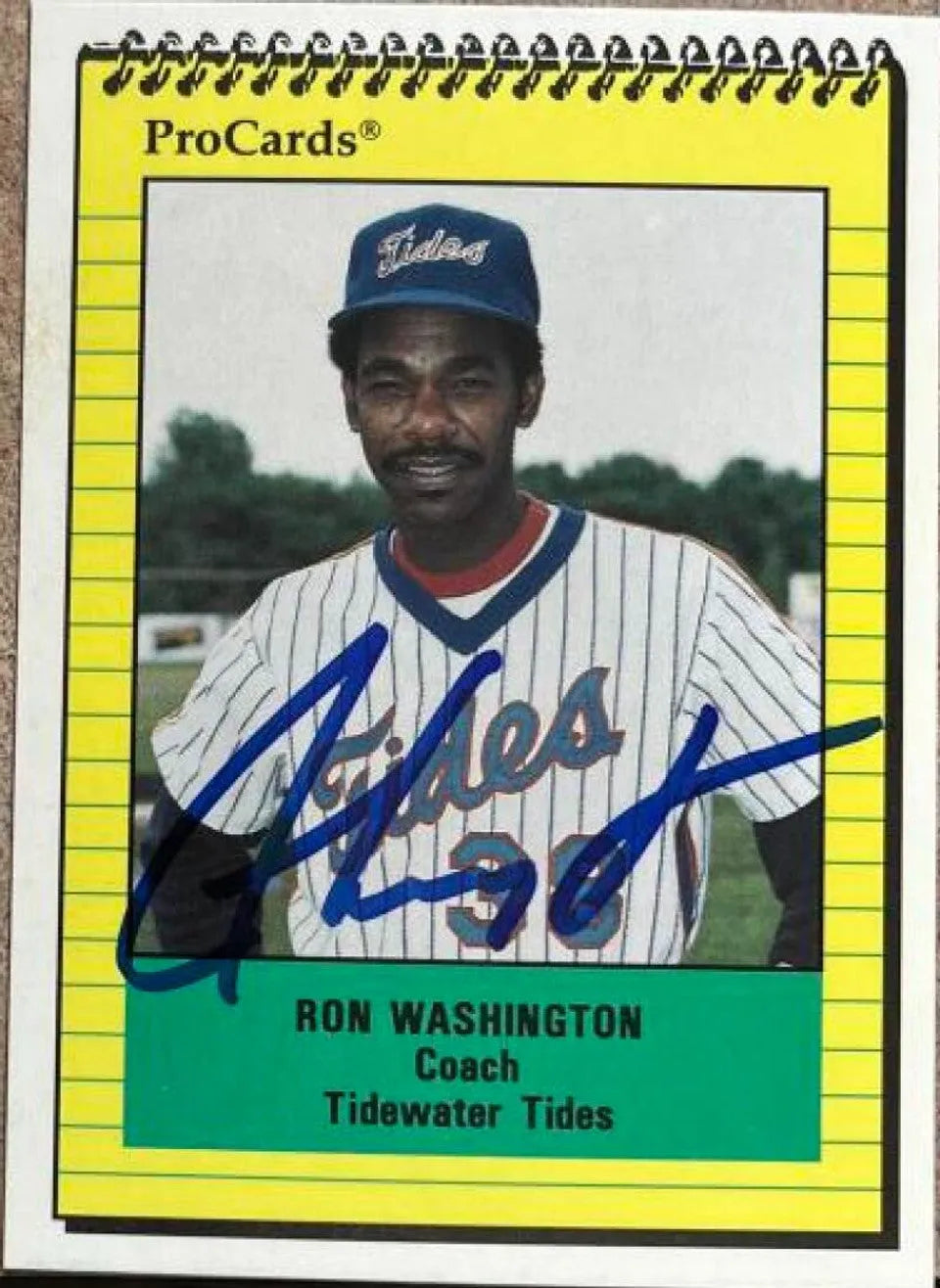 Ron Washington Signed 1991 ProCards Baseball Card - Tidewater Tides