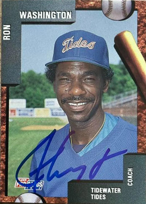 Ron Washington Signed 1992 Fleer ProCards Baseball Card - Tidewater Tides