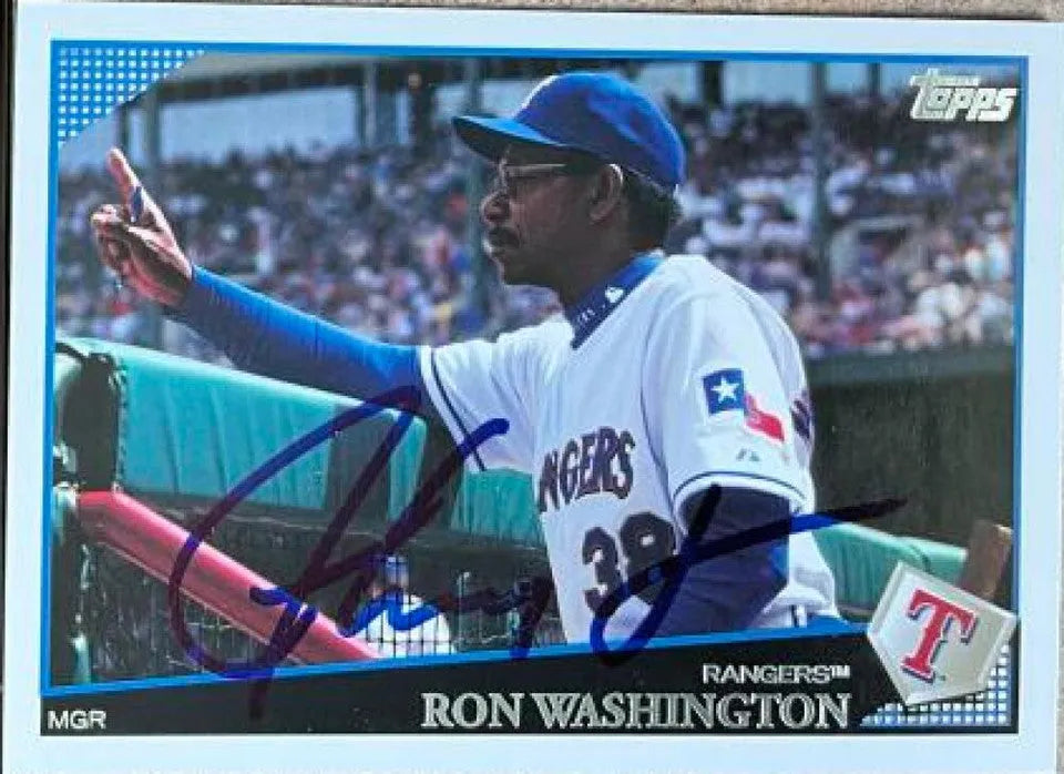 Ron Washington Signed 2009 Topps Baseball Card - Texas Rangers