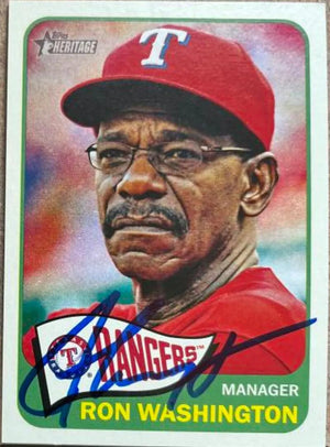 Ron Washington Signed 2014 Topps Heritage Baseball Card - Texas Rangers