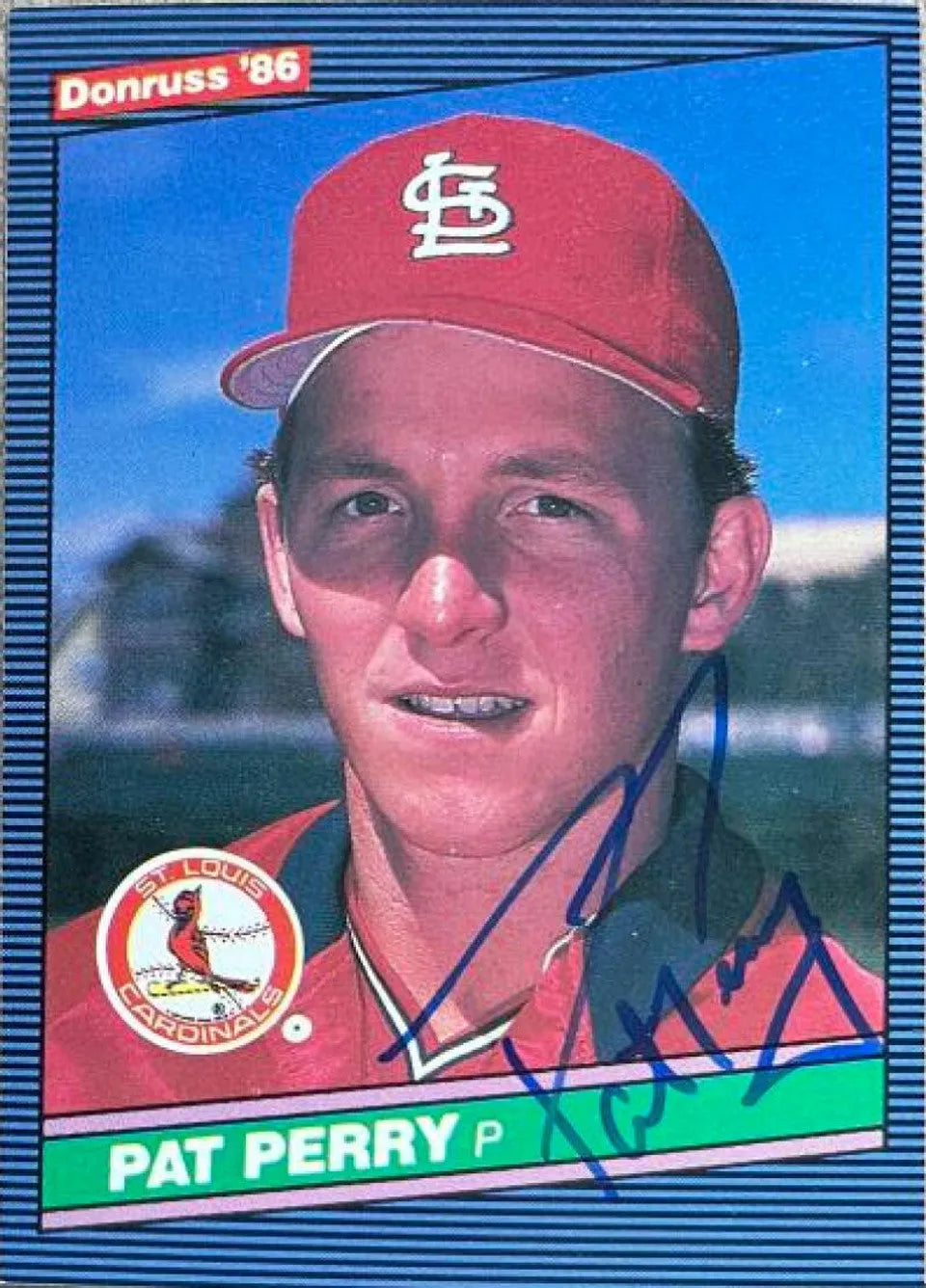 Pat Perry Signed 1986 Donruss Baseball Card - St Louis Cardinals