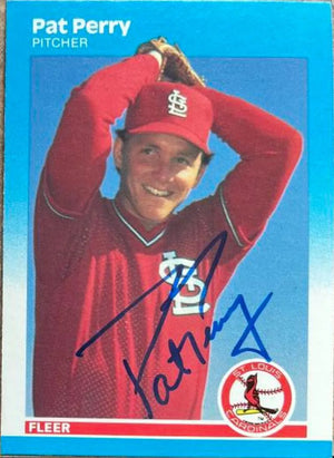 Pat Perry Signed 1987 Fleer Baseball Card - St Louis Cardinals