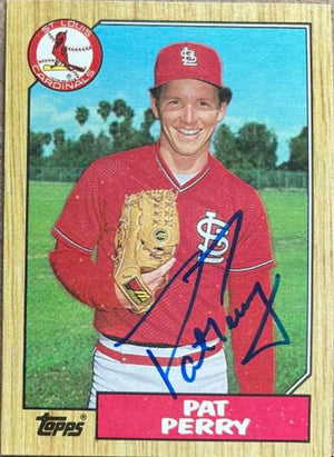 Pat Perry Signed 1987 Topps Baseball Card - St Louis Cardinals