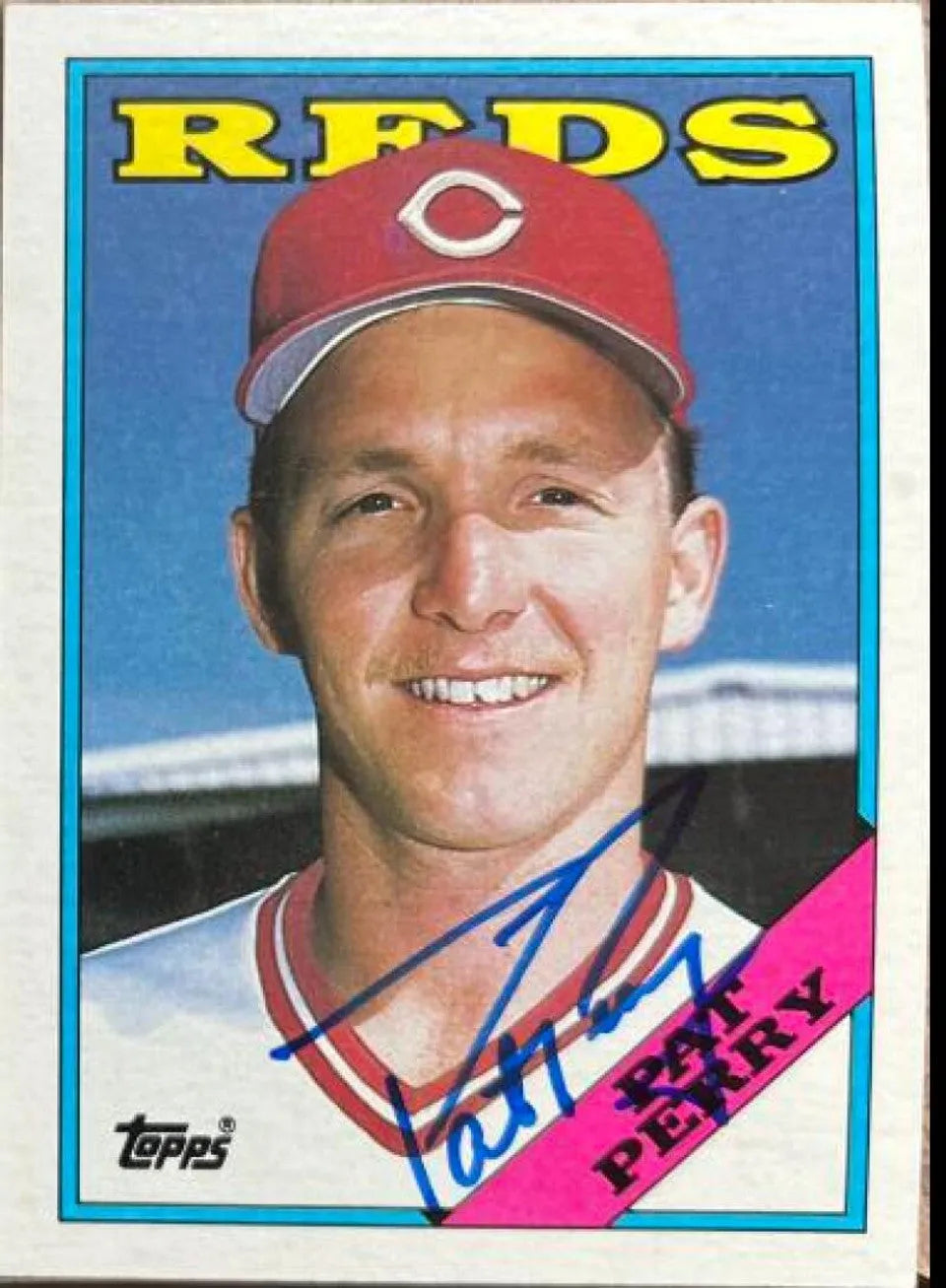 パット・ペリー直筆サイン入り 1988 Topps ベースボールカード - シンシナティ・レッズ