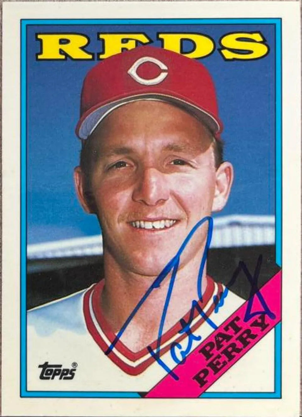 パット・ペリー直筆サイン入り 1988 Topps ティファニー ベースボールカード - シンシナティ・レッズ