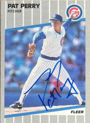 Pat Perry Signed 1989 Fleer Baseball Card - Chicago Cubs