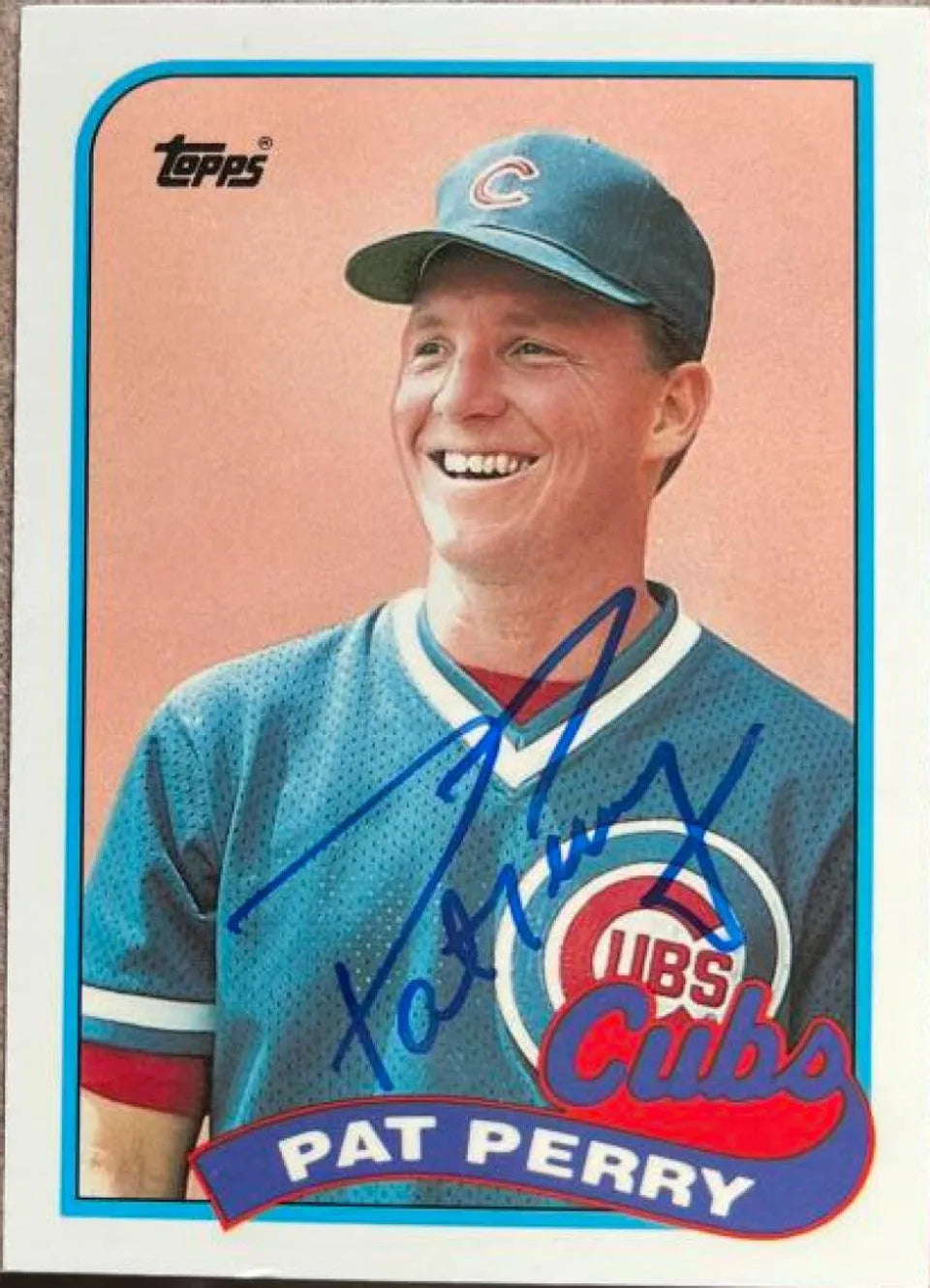 パット・ペリー直筆サイン入り 1989 Topps ティファニー ベースボールカード - シカゴ カブス