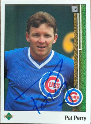 Pat Perry Signed 1989 Upper Deck Baseball Card - Chicago Cubs