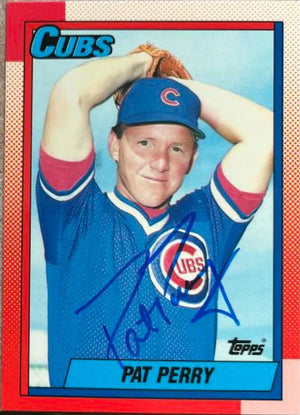 Pat Perry Signed 1990 Topps Tiffany Baseball Card - Chicago Cubs