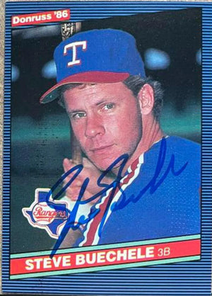 Steve Buechele Signed 1986 Donruss Baseball Card - Texas Rangers