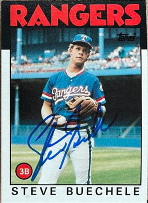 Steve Buechele Signed 1986 Topps Baseball Card - Texas Rangers