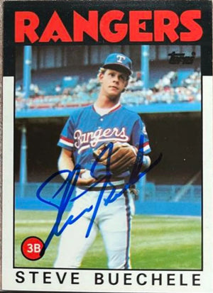 Steve Buechele Signed 1986 Topps Tiffany Baseball Card - Texas Rangers