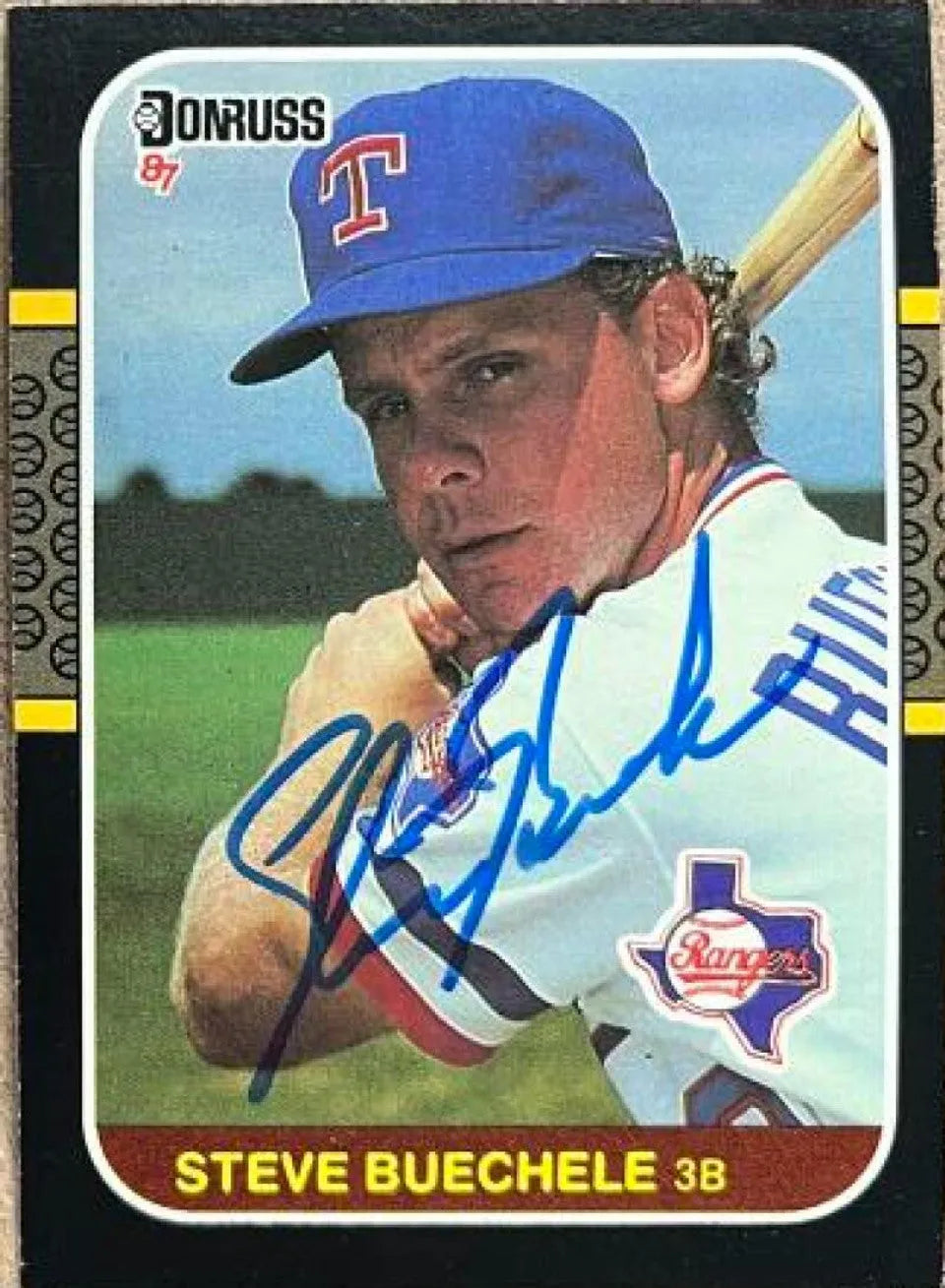 Steve Buechele Signed 1987 Donruss Baseball Card - Texas Rangers