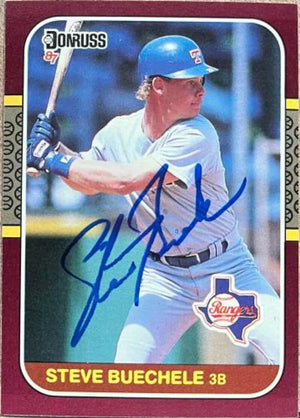 Steve Buechele Signed 1987 Donruss Opening Day Baseball Card - Texas Rangers