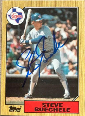 Steve Buechele Signed 1987 Topps Tiffany Baseball Card - Texas Rangers