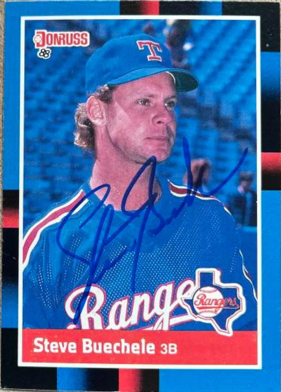 Steve Buechele Signed 1988 Donruss Baseball Card - Texas Rangers