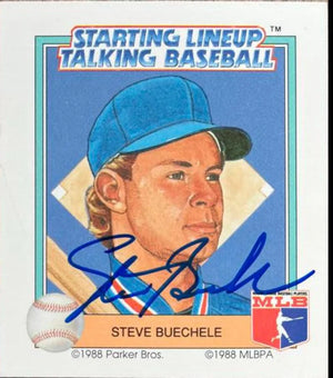 Steve Buechele Signed 1988 Parker Bros Starting Lineup Talking Baseball Card - Texas Rangers