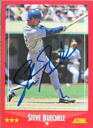 Steve Buechele Signed 1988 Score Baseball Card - Texas Rangers