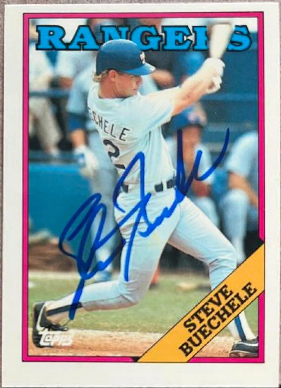 Steve Buechele Signed 1988 Topps Tiffany Baseball Card - Texas Rangers