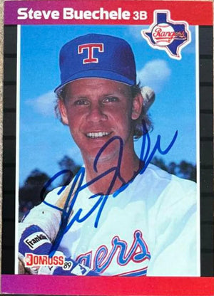 Steve Buechele Signed 1989 Donruss Baseball Card - Texas Rangers