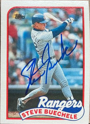 Steve Buechele Signed 1989 Topps Baseball Card - Texas Rangers #732