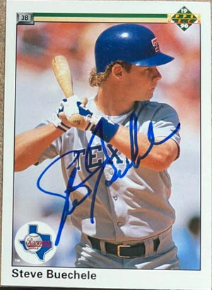 Steve Buechele Signed 1990 Upper Deck Baseball Card - Texas Rangers