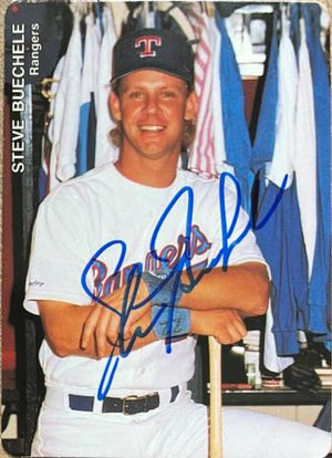 Steve Buechele Signed 1991 Mother's Cookies Baseball Card - Texas Rangers