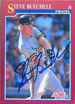 Steve Buechele Signed 1991 Score Rookie & Traded Baseball Card - Pittsburgh Pirates