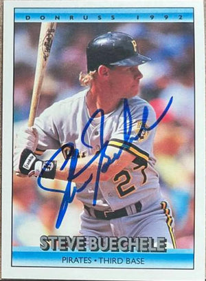 Steve Buechele Signed 1992 Donruss Baseball Card - Pittsburgh Pirates