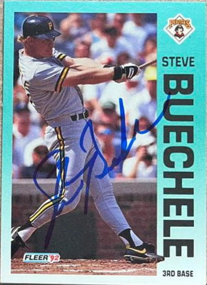 Steve Buechele Signed 1992 Fleer Baseball Card - Pittsburgh Pirates