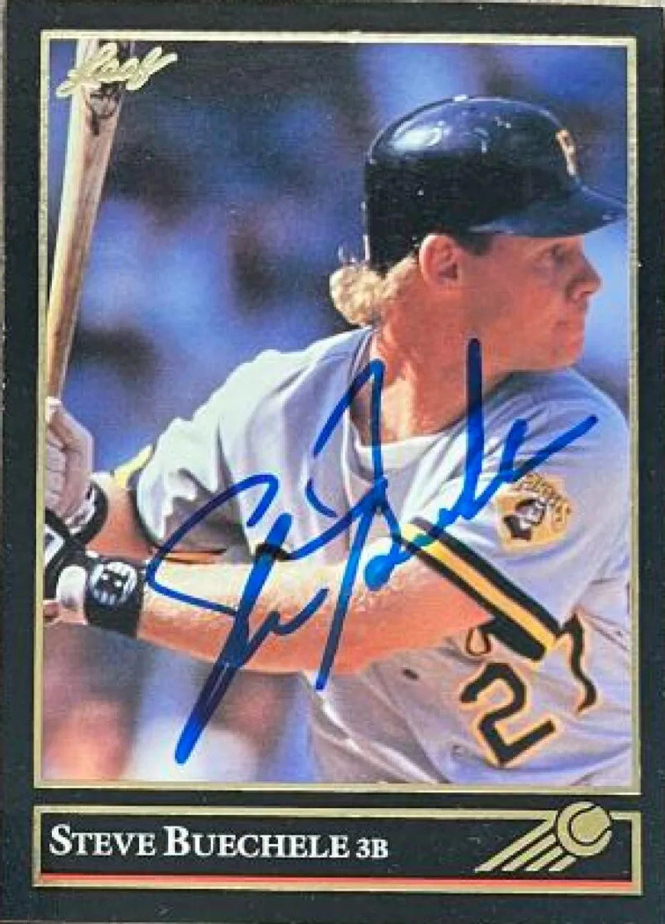 Steve Buechele Signed 1992 Leaf Black Gold Baseball Card - Pittsburgh Pirates