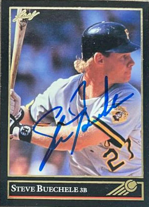 Steve Buechele Signed 1992 Leaf Black Gold Baseball Card - Pittsburgh Pirates