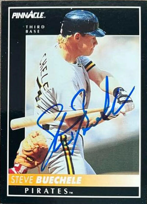 Steve Buechele Signed 1992 Pinnacle Baseball Card - Pittsburgh Pirates