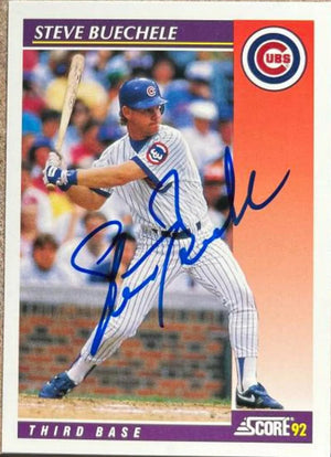 Steve Buechele Signed 1992 Score Rookie & Traded Baseball Card - Chicago Cubs