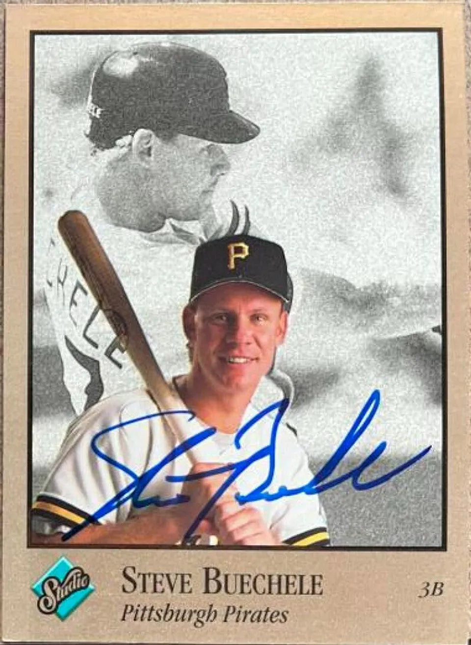 Steve Buechele Signed 1992 Studio Baseball Card - Pittsburgh Pirates