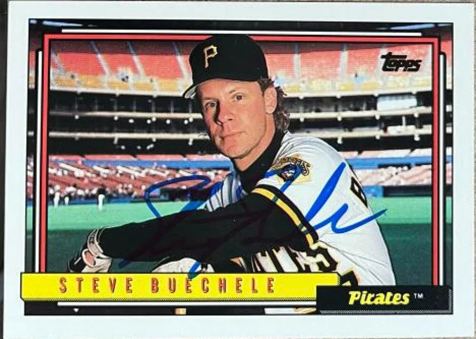 スティーブ・ブエチェル直筆サイン入り 1992 Topps ベースボールカード - ピッツバーグ パイレーツ