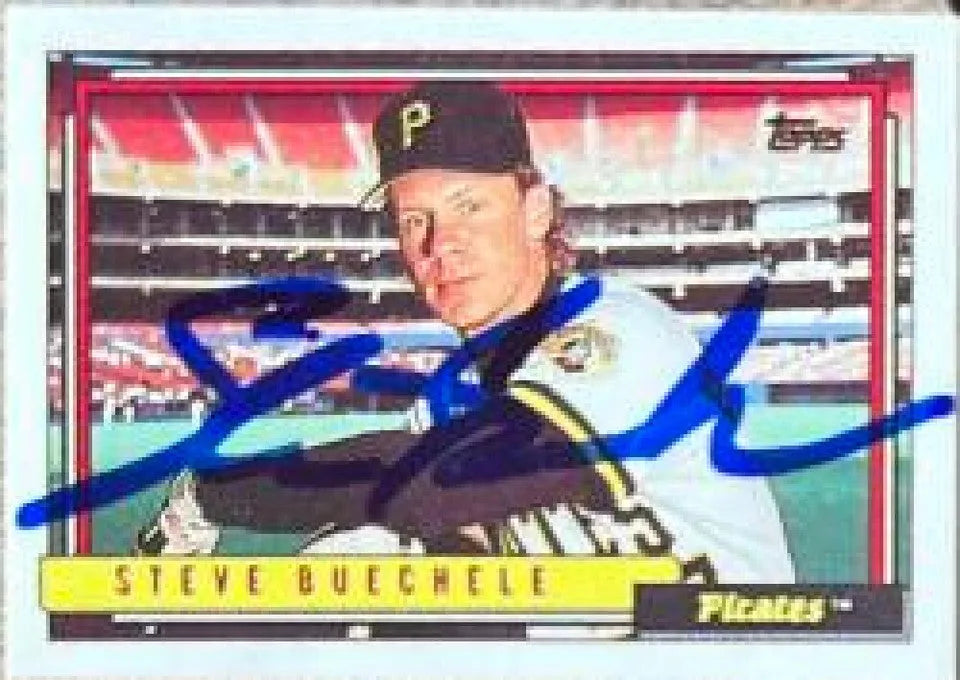 Steve Buechele Signed 1992 Topps Micro Baseball Card - Pittsburgh Pirates