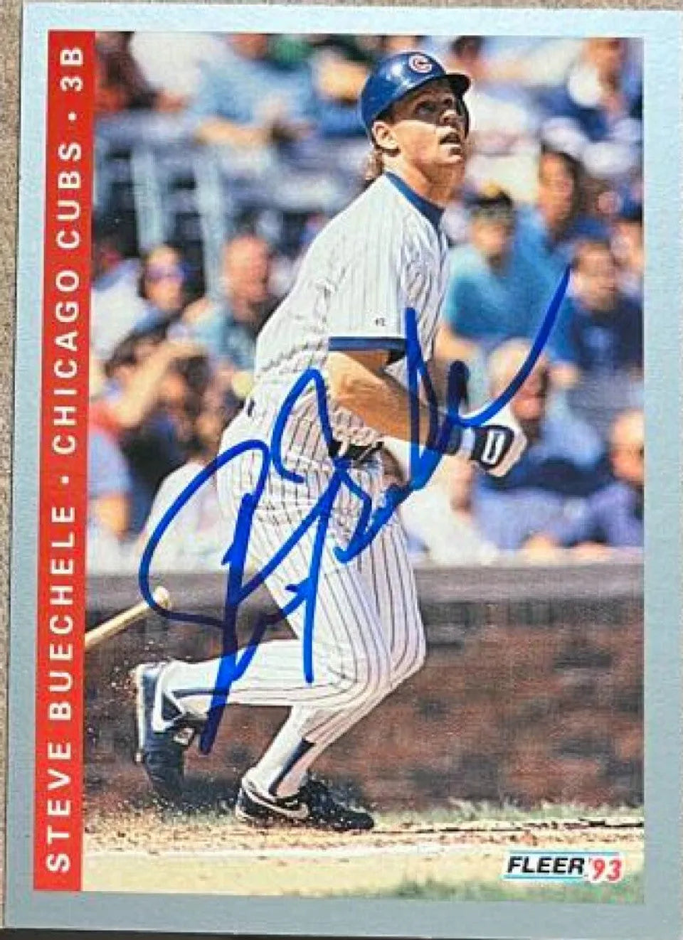 Steve Buechele Signed 1993 Fleer Baseball Card - Chicago Cubs