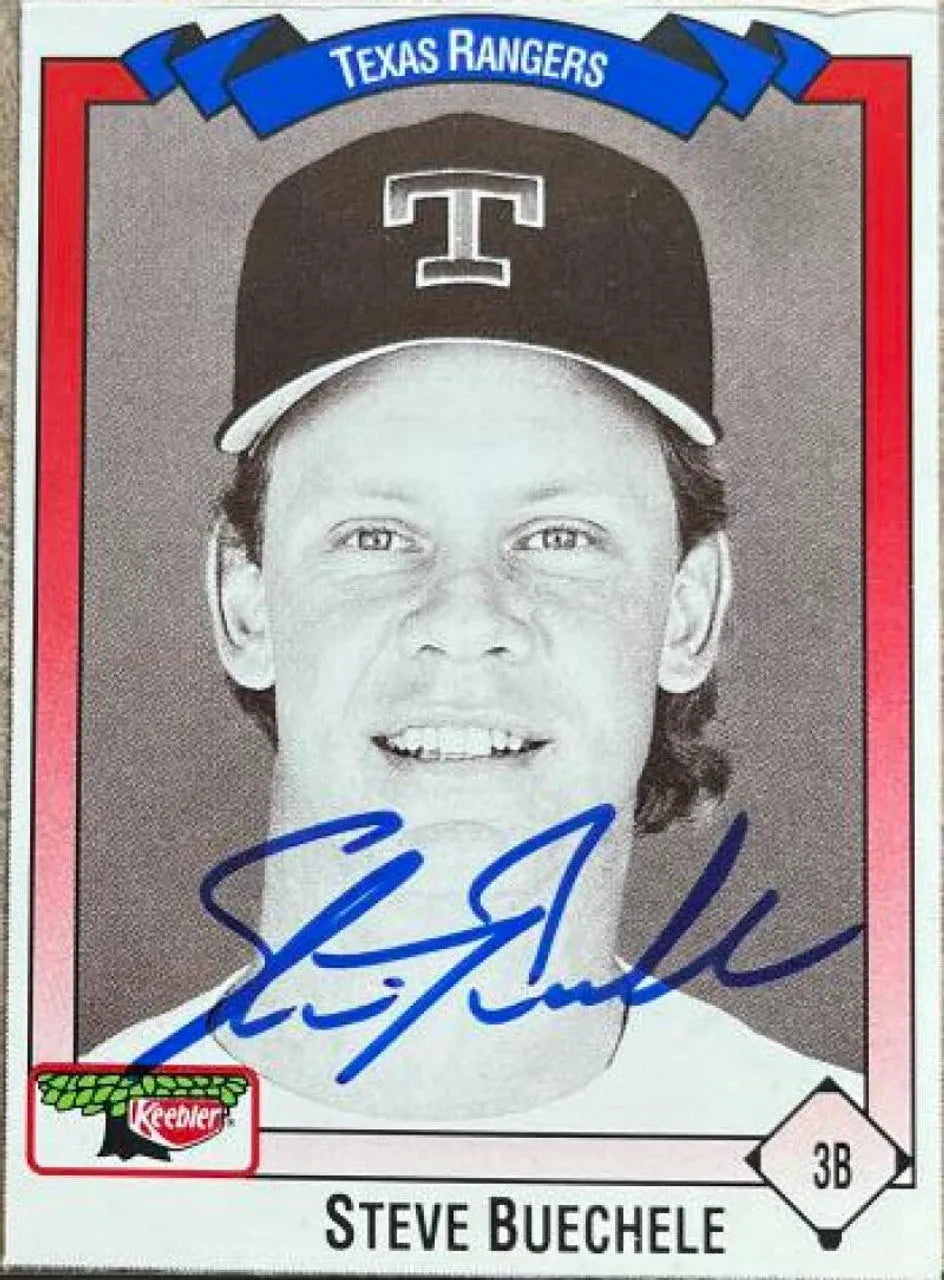 Steve Buechele Signed 1993 Keebler Baseball Card - Texas Rangers