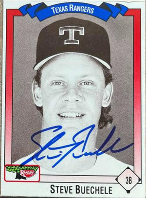 Steve Buechele Signed 1993 Keebler Baseball Card - Texas Rangers