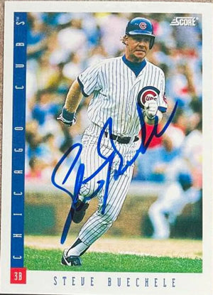 Steve Buechele Signed 1993 Score Baseball Card - Chicago Cubs