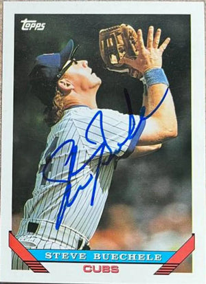 Steve Buechele Signed 1993 Topps Baseball Card - Chicago Cubs