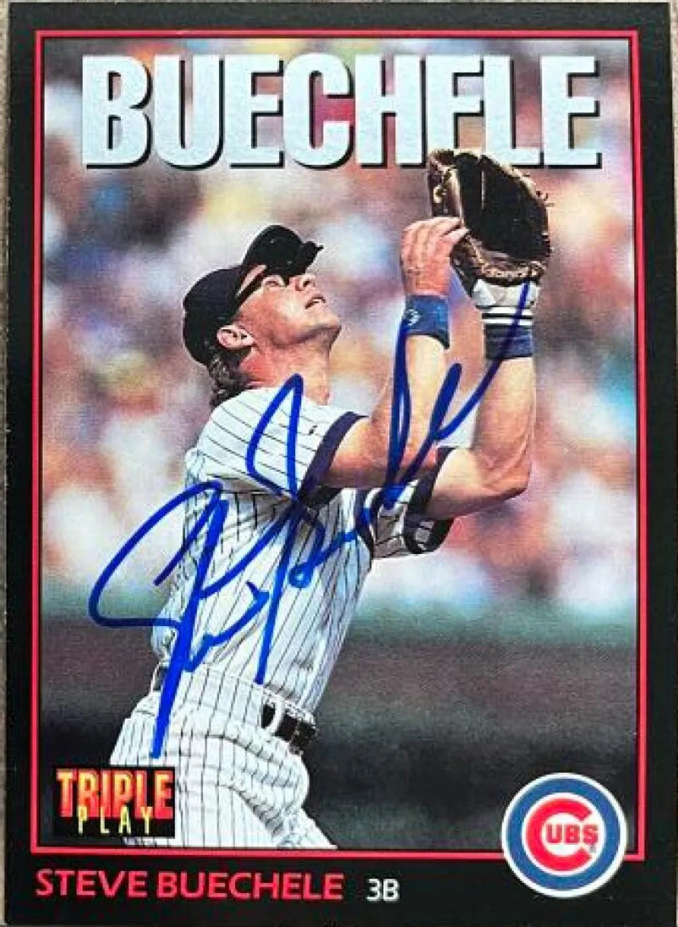 Steve Buechele Signed 1993 Triple Play Baseball Card - Chicago Cubs