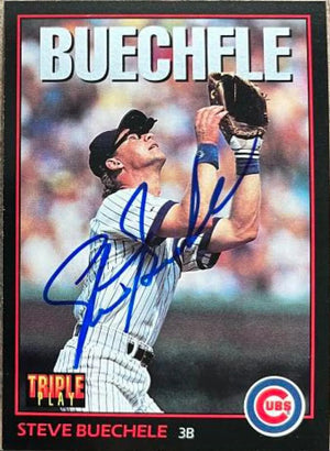 Steve Buechele Signed 1993 Triple Play Baseball Card - Chicago Cubs