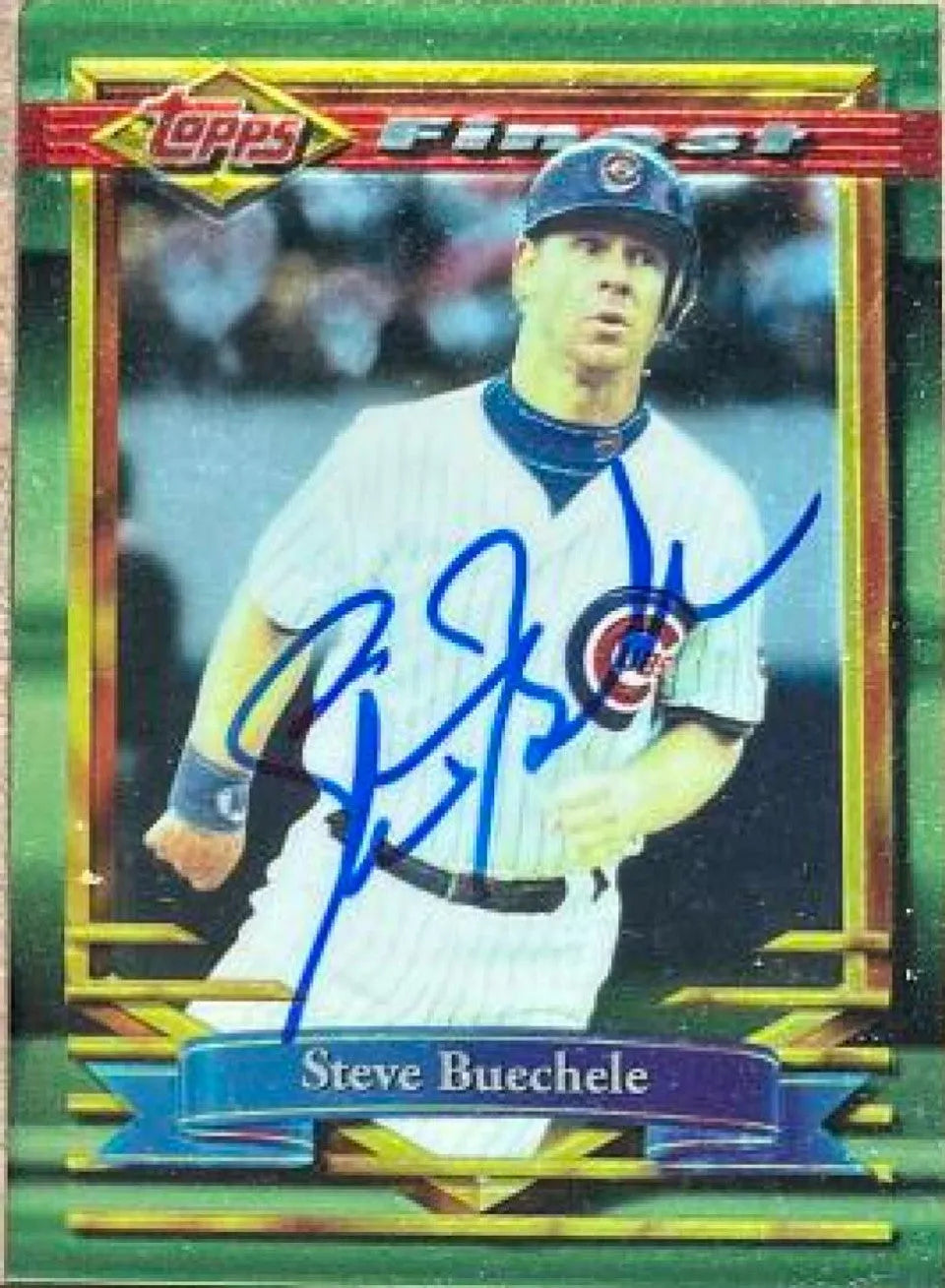 Steve Buechele Signed 1994 Topps Finest Baseball Card - Chicago Cubs