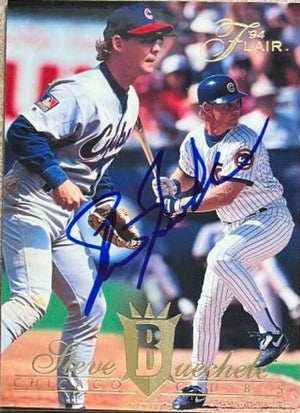 Steve Buechele Signed 1994 Flair Baseball Card - Chicago Cubs