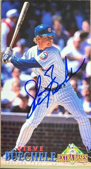 Steve Buechele Signed 1994 Fleer Extra Bases Baseball Card - Chicago Cubs