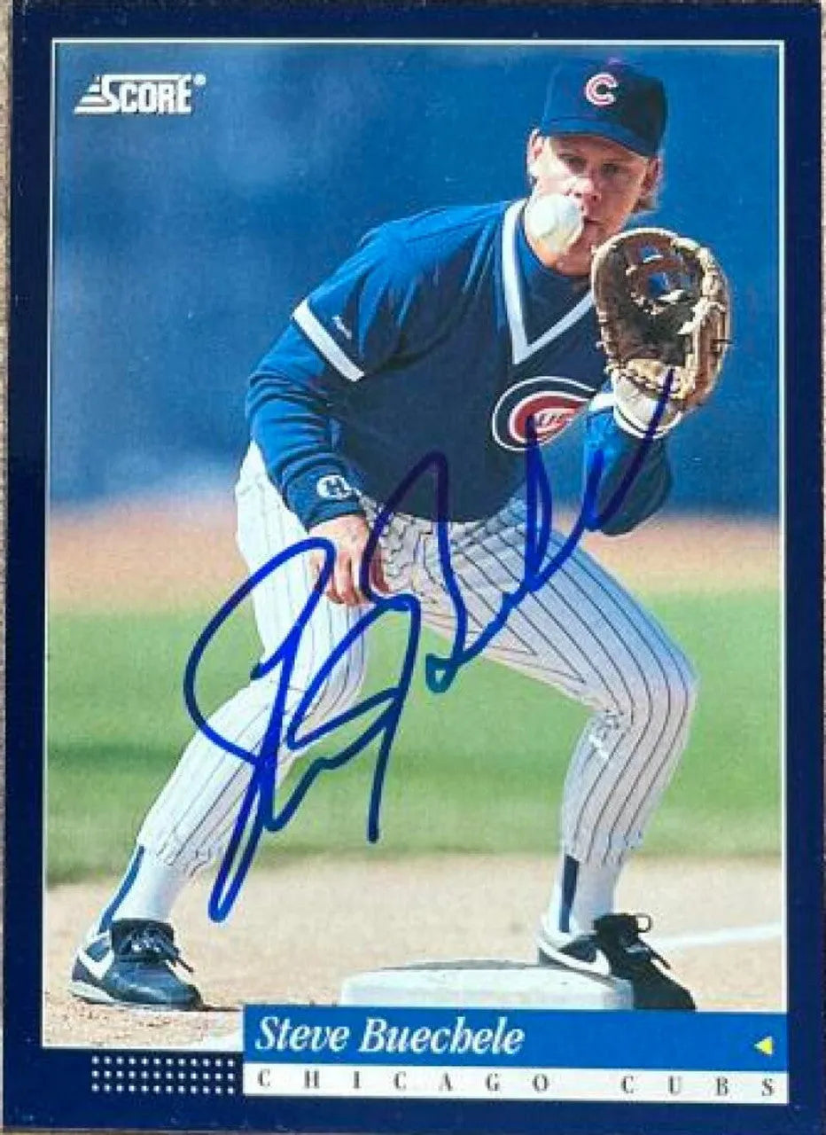 Steve Buechele Signed 1994 Score Baseball Card - Chicago Cubs