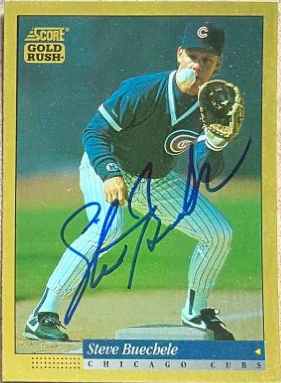 Steve Buechele Signed 1994 Score Gold Rush Baseball Card - Chicago Cubs