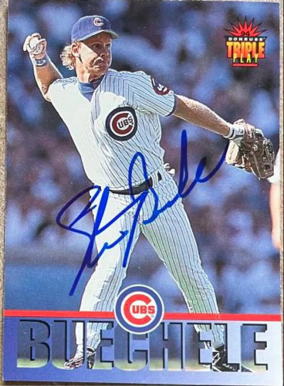 Steve Buechele Signed 1994 Triple Play Baseball Card - Chicago Cubs